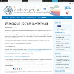 Réflexions sur les styles d’apprentissage