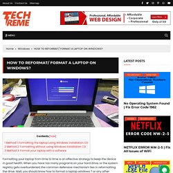 How to Reformat a Laptop on Windows 10/8/7