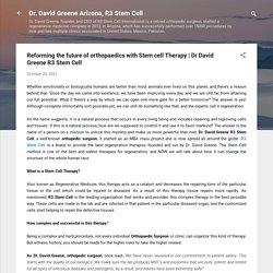 Reforming the future of orthopaedics with Stem cell Therapy