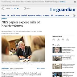 NHS papers expose risks of health reforms