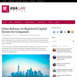 China Reforms its Registered Capital System for Companies - Asia Law Portal