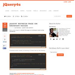 jQuery refresh page on browser resize