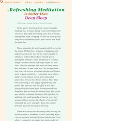 80/While On The Path /Refreshing Meditation Is Better Than Deep Sleep