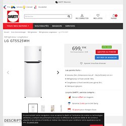 Réfrigérateur congélateur Lg GT5525WH - DARTY Réunion