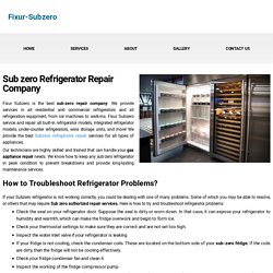 Refrigerator Repair Company