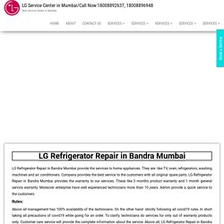 LG Refrigerator Repair in Bandra Mumbai