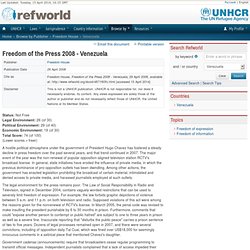 Freedom of the Press 2008 - Venezuela
