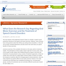 What Does the Research Say Regarding Oral Motor Exercises and the Treatment of Speech Sound Disorders - Apraxia KidsApraxia Kids