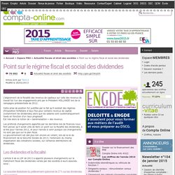 Point sur le régime fiscal et social des dividendes Newsletter n°83