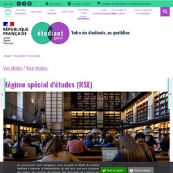 Régime spécial d'études (RSE) - etudiant.gouv.fr