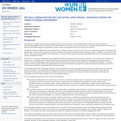 UN WOMEN Jobs - 39596- Regional Coordinator for West and Central Africa r