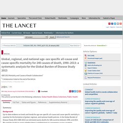 Article: Global, regional, and national age–sex specific all-cause and cause-specific mortality for 240 causes of death, 1990–2013: a systematic analysis for the Global Burden of Disease Study 2013