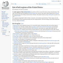 List of belt regions of the United States