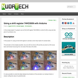 Using a shift register 74HC595N with Arduino