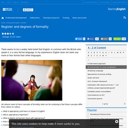 Register and degrees of formality