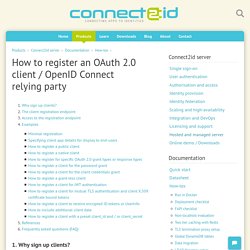 How to register an OAuth 2.0 client / OpenID Connect relying party