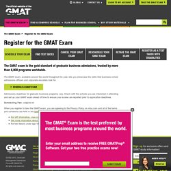 Register for the GMAT Exam