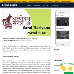 How to register on saral Hariyana Portal