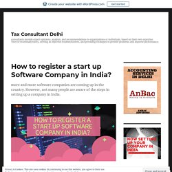 How to register a start up Software Company in India?