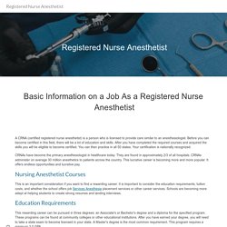 Registered Nurse Anesthetist