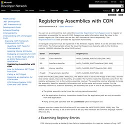 Registering Assemblies with COM