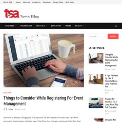 Things to Consider While Registering For Event Management - TSA