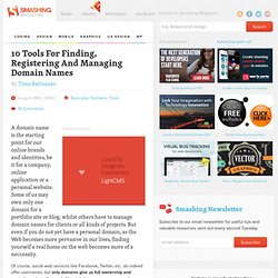10 Tools For Finding, Registering And Managing Domain Names