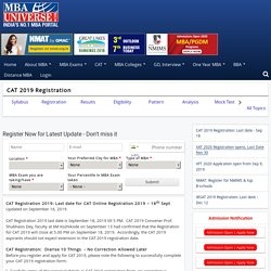 CAT Registration 2019: Last date for CAT Online Registration 2019 - 18th Sept