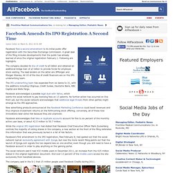 Facebook Amends Its IPO Registration A Second Time