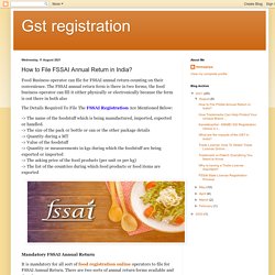 Gst registration: How to File FSSAI Annual Return in India?