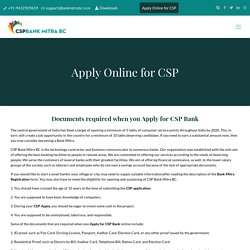 Apply Online for CSP Registration