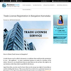 Trade License Registration in Bangalore Karnataka