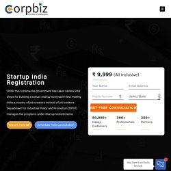 Startup India Registration - Process, Benefits, Documents - Corpbiz