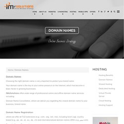 Domain name registration at IMeSolutions