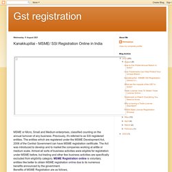 Gst registration: Kanakkupillai - MSME/ SSI Registration Online in India