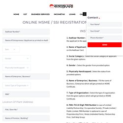 SSI Registration Apply Online Form - SalahKari