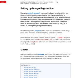 Setting up Django Registration