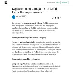 Registration of Companies in Delhi- Know the requirements