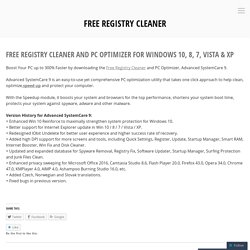 Free Registry Cleaner and PC Optimizer for Windows 10, 8, 7, Vista & XP – Free Registry Cleaner