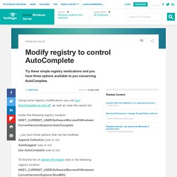 Modify registry to control AutoComplete