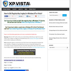 How to Edit Registry Key (regkey) in Windows XP or Vista? For XP/Vista
