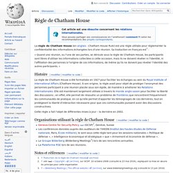 Règle de Chatham House