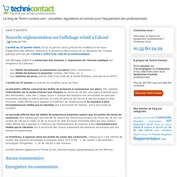 Le blog de Techni-Contact.com: Nouvelle réglementation sur l’affichage relatif à l’alcool