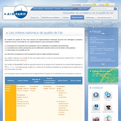 Airparif - Réglementation - Normes françaises