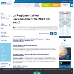 Réglementation Thermique 2020 : Les Objectifs - Énergies Renouvelables