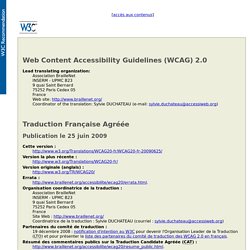 Règles pour l'accessibilité des contenus Web (WCAG) 2.0