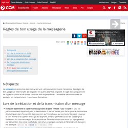 Règles de bon usage de la messagerie