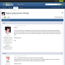 Règles fondamentales InDesign - PAO - Forum de macfr.com