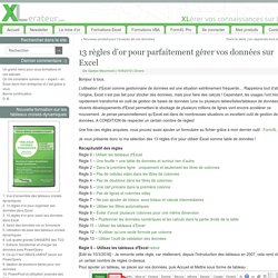 13 règles d’or pour parfaitement gérer vos données sur Excel