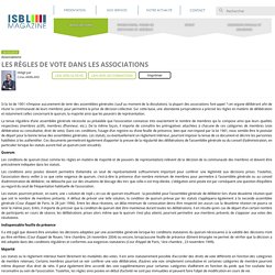 Les règles de vote dans les associations - ISBL